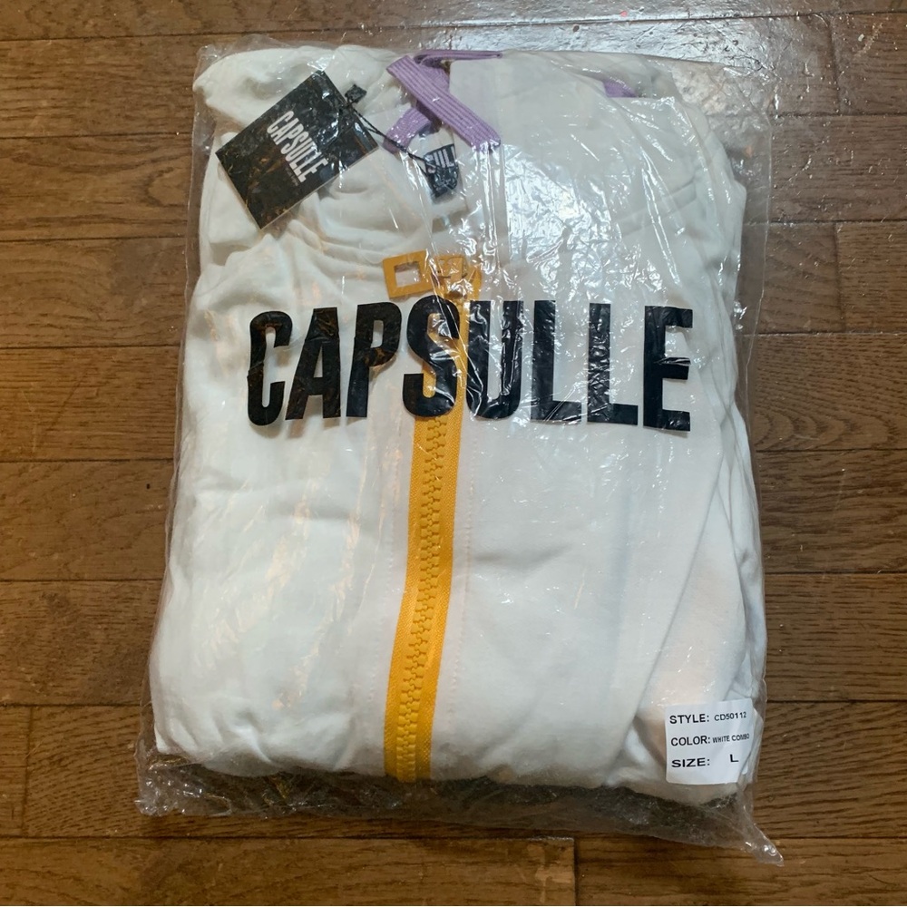 Women's Capsulle  Removable Sleeve Hooded Zipper Dress | L | White Combo NEW!! - Picture 10 of 10